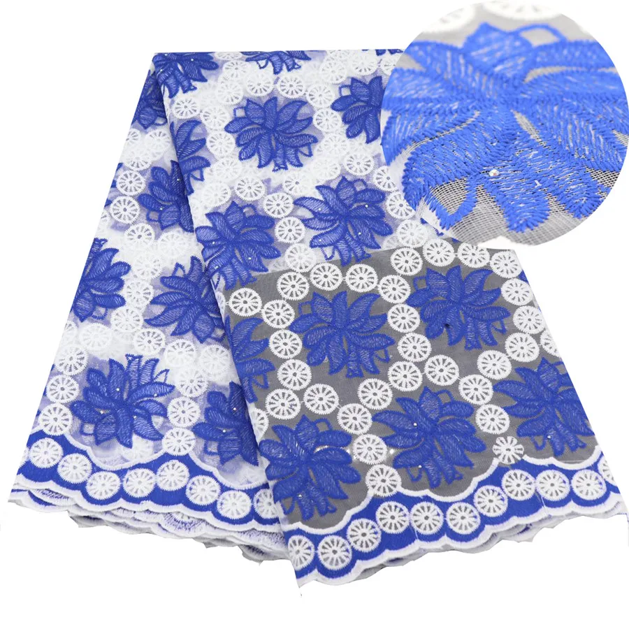 Африканские кружевные ткани синие новейшие нигерийские свадебная ткань