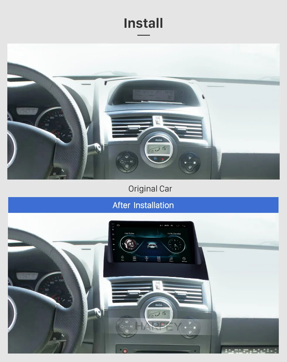 Harfey стерео HD " Android 8,1 gps для Renault Megane 2 2004 2005-2008 Navi Радио с Bluetooth AUX поддержка Carplay TPMS
