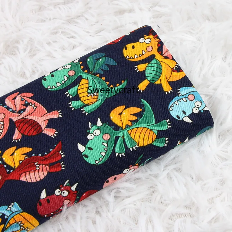 110x45 см Плотная хлопковая ткань с принтом динозавра из мультфильма по двору