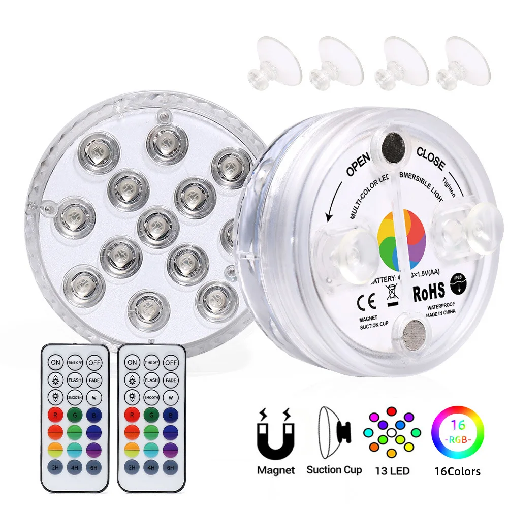 

LEADLY Submersible Led Lights Pond Fountain Lights Pool Lighting With Remote Magnet Fish Bowl Underwater LED Lights For Aquarium