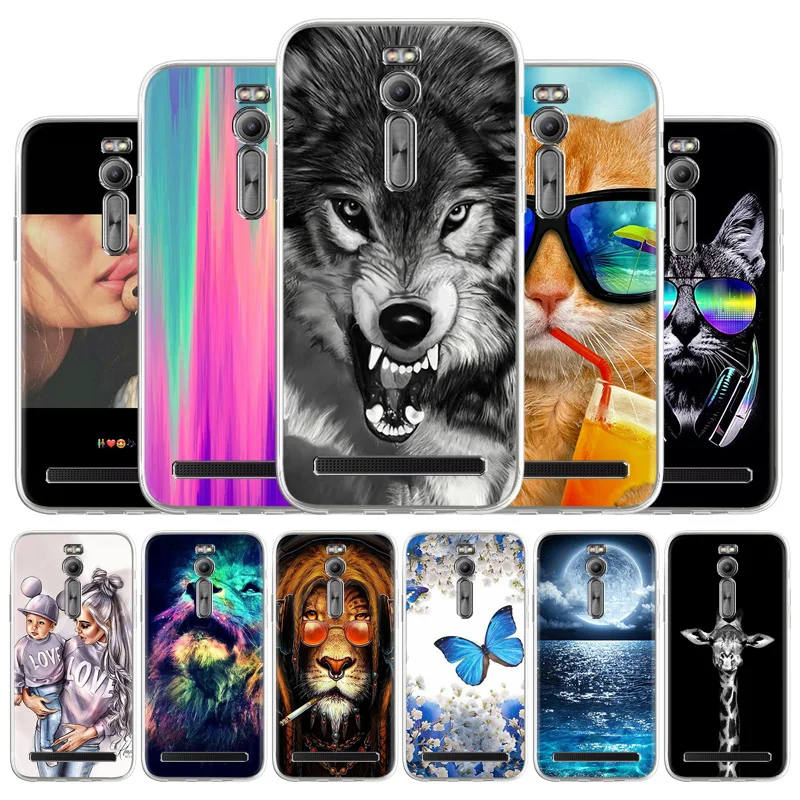 

For Asus Zenfone 2 Case Cover 5.5" Multi-style Painted Phone Case For Asus Zenfone 2 ZE551ML Soft Silicone Black Coque Zenfone 2