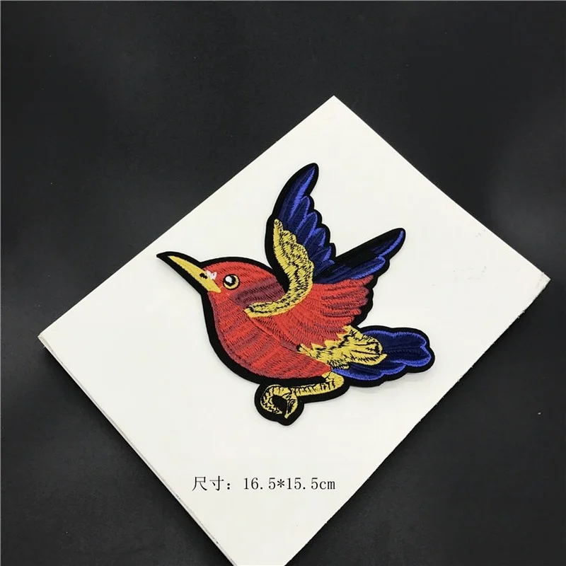 1 пара красные Птицы мультфильм Животные вышивка утюгом патчи для одежды платья