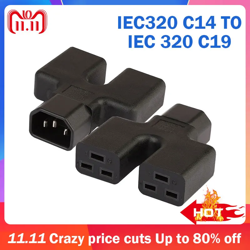 C14-2 * C19 два в одном адаптер питания IEC320 C14 2 IEC 320 | Электроника