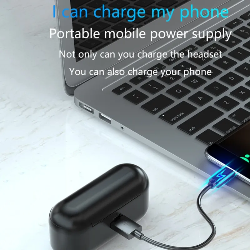 

Eshowee TWS Bluetooth Earphones Digital Display Wireless Noise Cancelling Headset With Microphone Charging Box Headphone