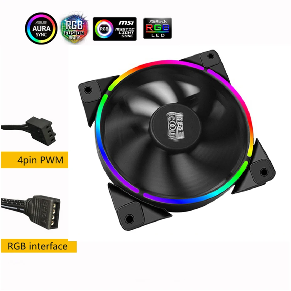 

Вентилятор для ПК Corona 120 мм, с контролем AURA, 12 В, RGB, 4pin, PWM вентилятор для охлаждения ЦП