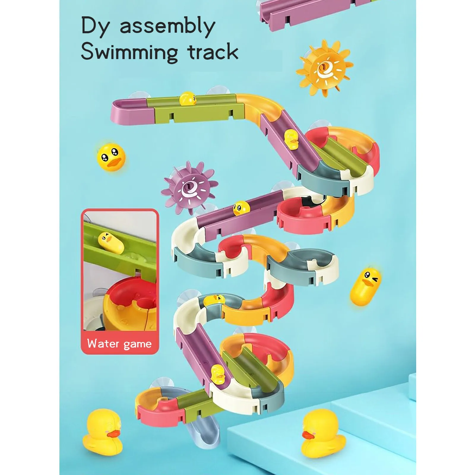 

Bath Toys Fun DIY Slide Indoor Waterfalls Track Stick to Wall Bathtub Toy Gifts Bathroom Swimming Water Toys Kids Gift