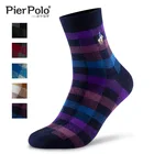 2020 Новая мода Pier Polo, деловые повседневные мужские носки, зимние толстые носки в британском стиле, клетчатые хлопковые носки, мужские носки, 5 пар
