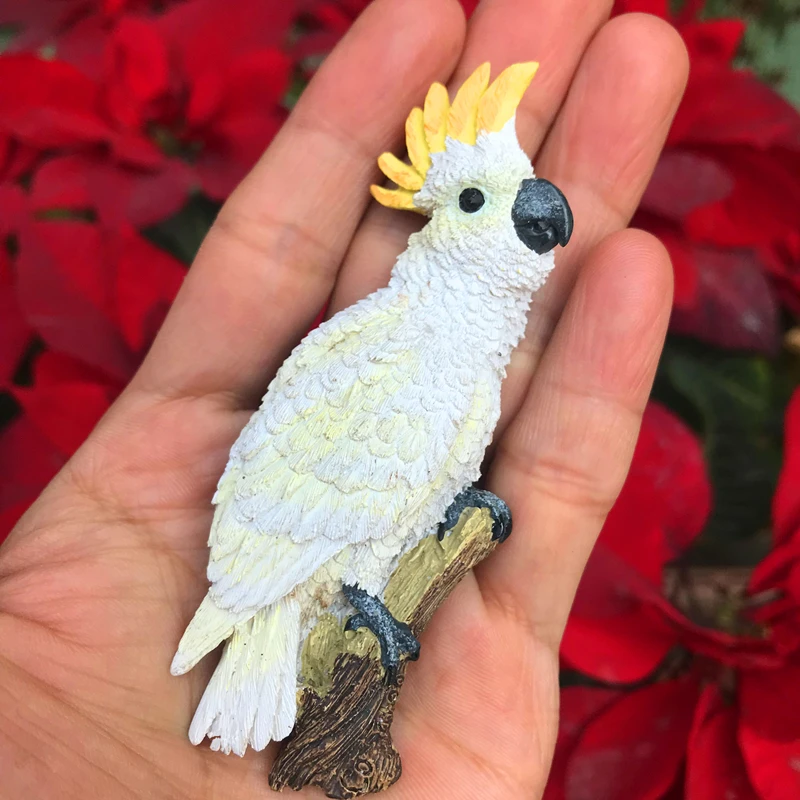 Креативный магнит на холодильник животное птица попугай декоративная смола