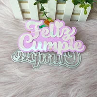 new spanish happy birthday metal cutting mould diy embossed paper photo album greeting card gift making cutting mould