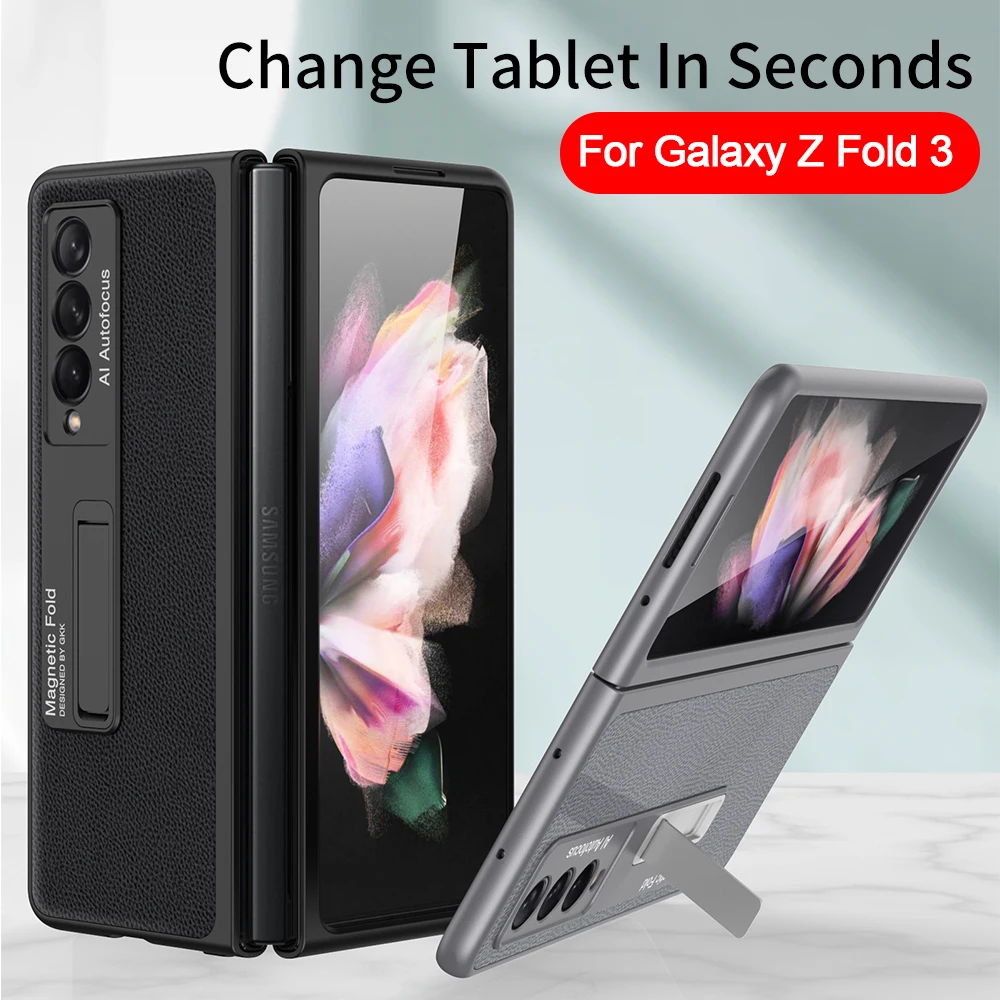 

Ультратонкий чехол-держатель для Samsung Galaxy Z Fold 3, Роскошный Кожаный противоударный чехол-подставка для Samsung Z Fold3, чехол