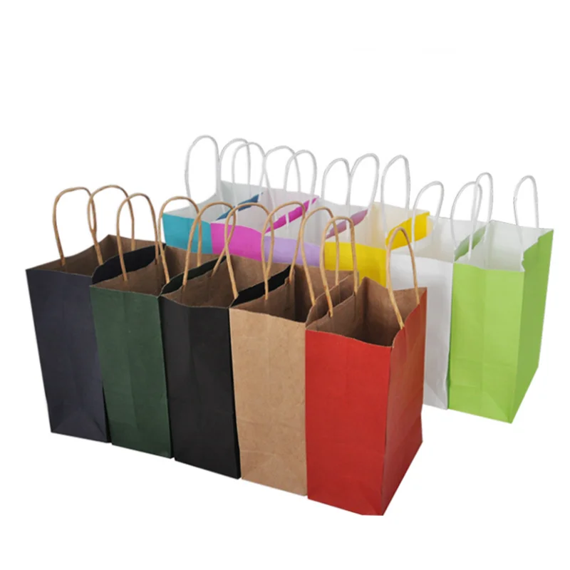 80 шт./лот ярко зеленый бумажный пакет с ручкой бумажные подарочные пакеты для