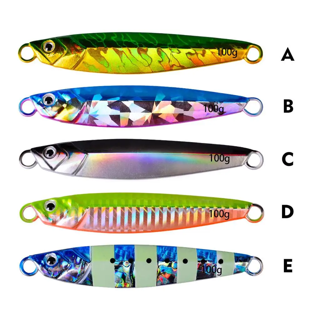 

Metal Fishing Lure Bait 11.5cm/100g Luminous Sinking Long-distance Casting Bait Artifical Fishing Tackle
