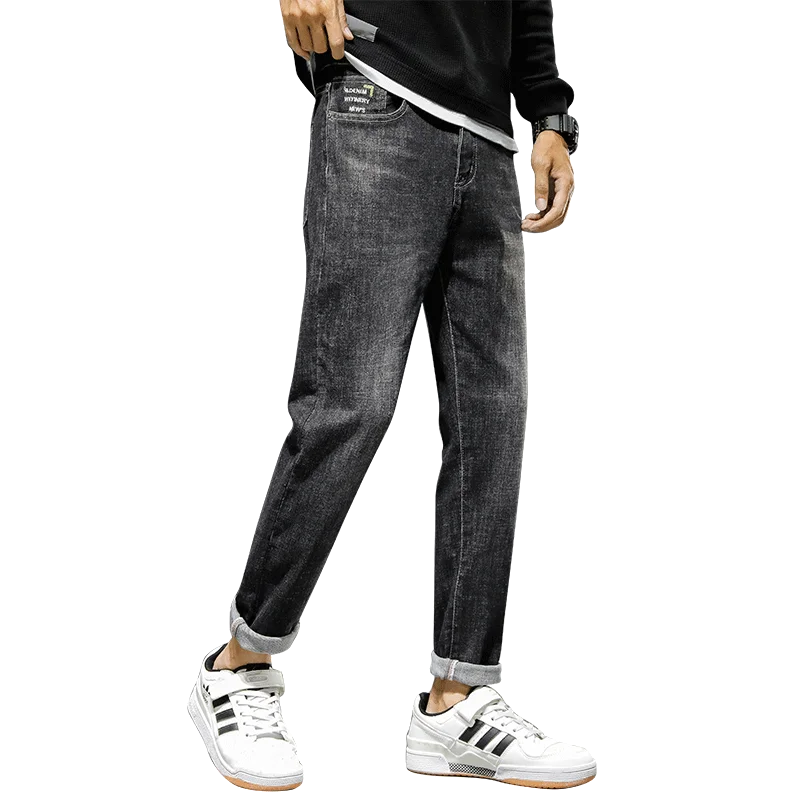 2021 New Men's Jeans Pencil Classic Casual Cotton Jogging Jeans Streetwear High Quality Denim Pants Black Zipper Fly Trousers