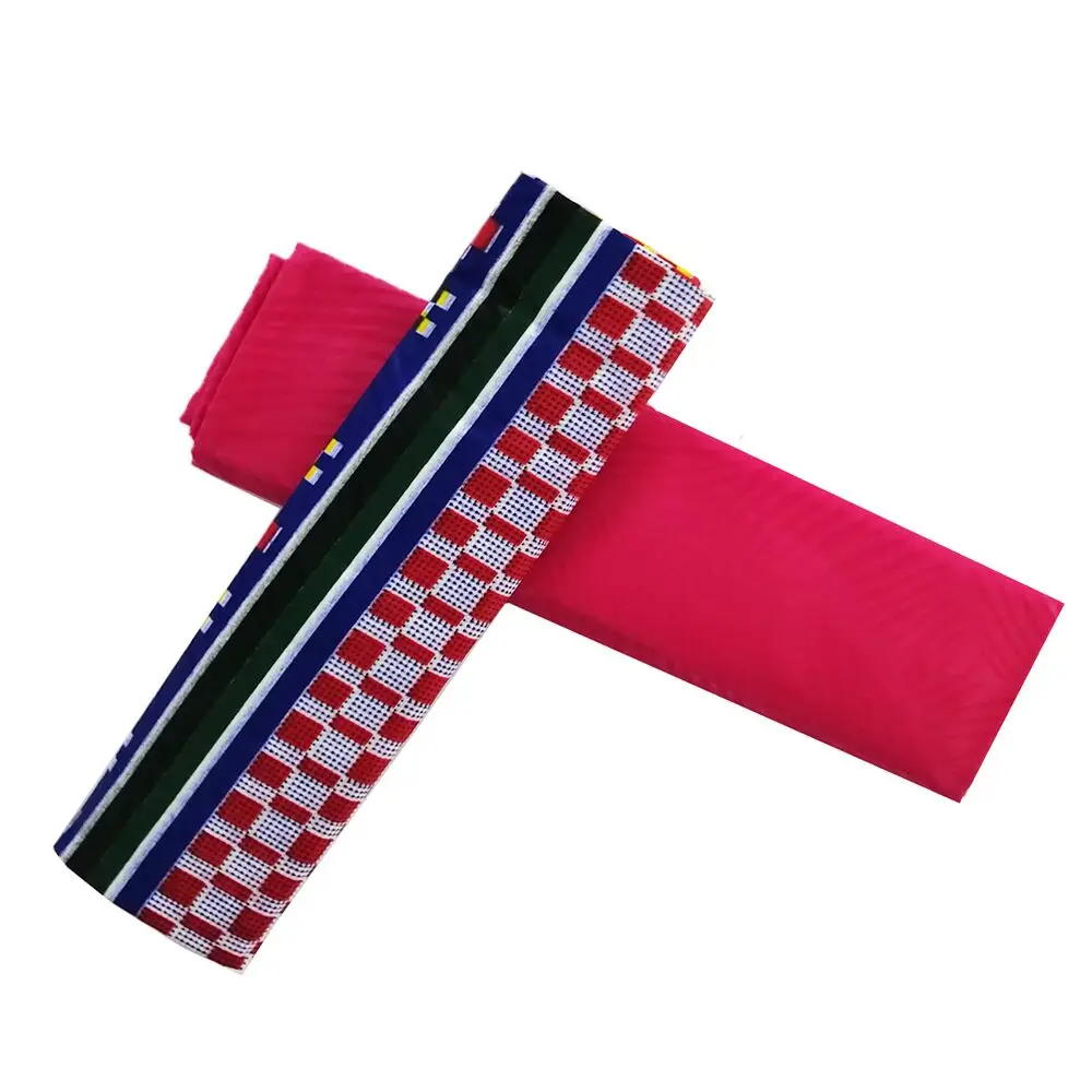 Розовая ткань Fushia из полиэстера воска Chitenge Гана Анкара Кенте восковая