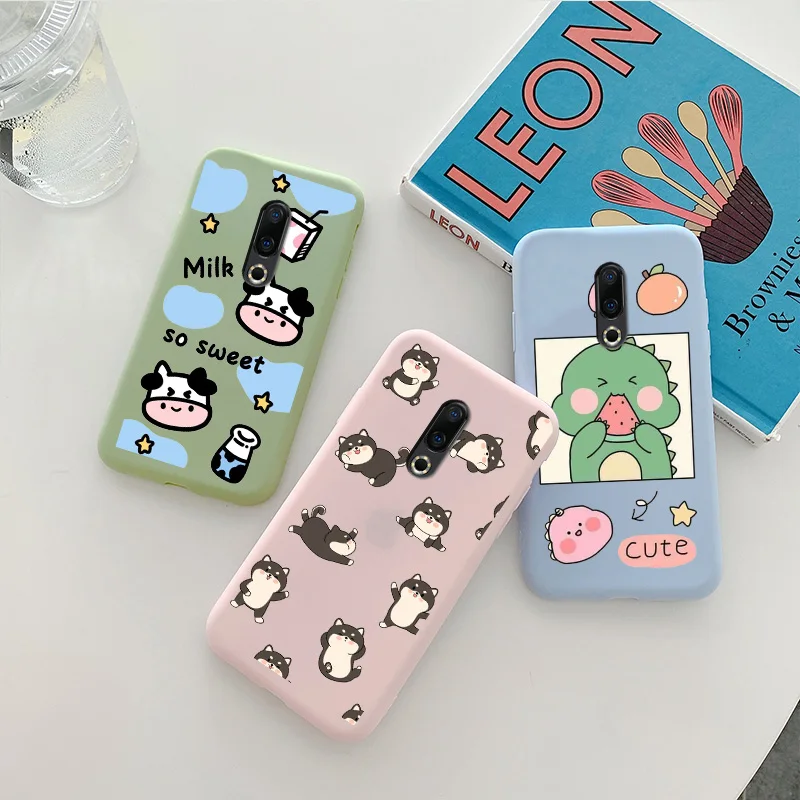 

For Meizu 16 16t 16s 16x 16xs Plus Case Cartoon Cute Animal Pattern Shell Painted Silicone Phone Protection Cover