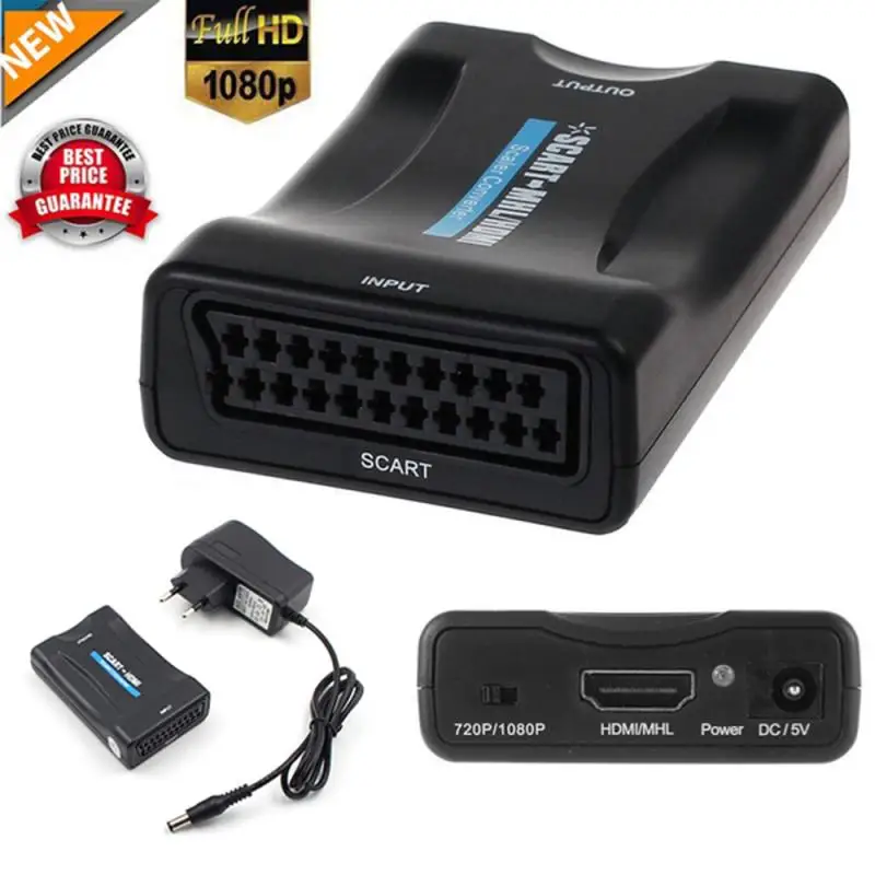 1080P адаптер Scart в HDMI совместимый преобразователь Аудио высококлассный видео для HD