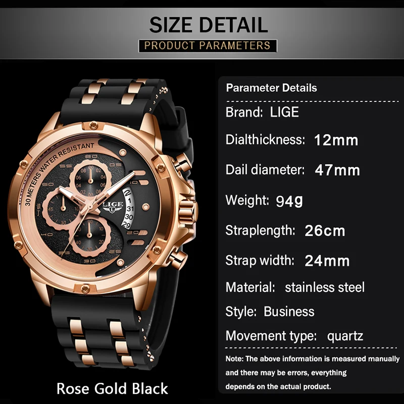 Часы мужские кварцевые с хронографом и подсветкой водонепроницаемые 2020 - купить