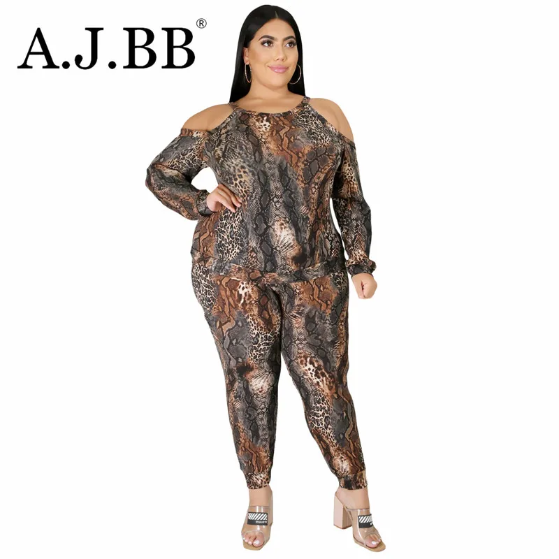 

Женский Повседневный комплект из двух предметов, рубашка с длинным рукавом и круглым вырезом и брюки со змеиным принтом, осень