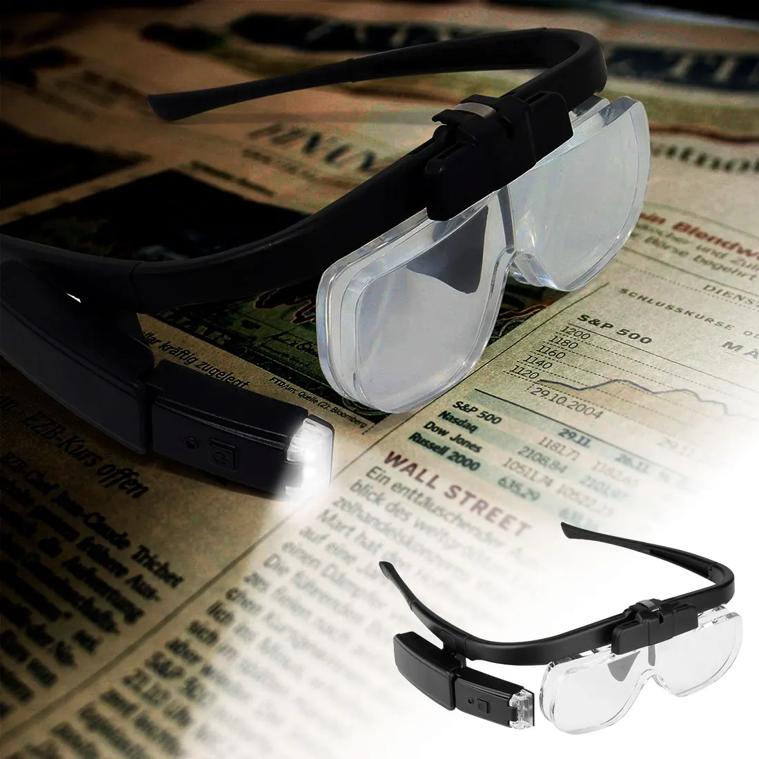 

1.5X 2.0X 2.5X 3.5X 4.0X 4.5X Illuminated LED Magnifying Glass USB Rechargeable Headband Free Hand Magnifying Loupes with Light
