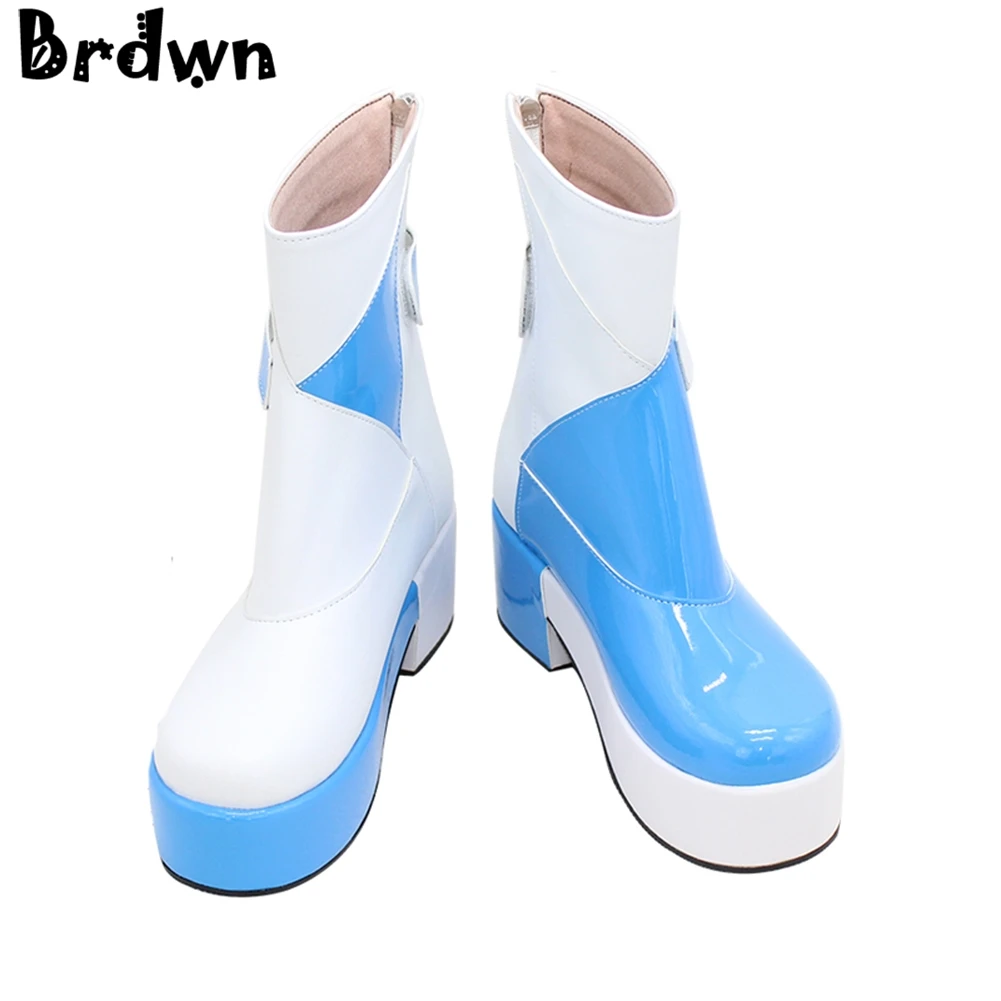 Brdwn VOCALOID/Обувь для костюмированной вечеринки; дерзкие женские Luo Tianyi Magic будущее с названием песни «Hatsune Miku кагамине Рин/косплэй костюм полусапожки на заказ Полусапоги