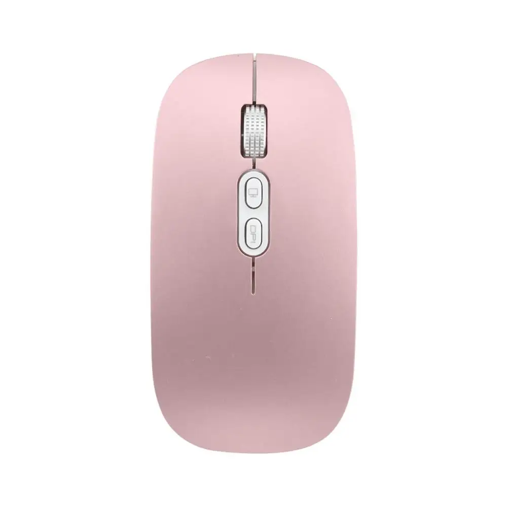 Перезаряжаемая Беспроводная металлическая Бесшумная оптическая мышь 2 4G