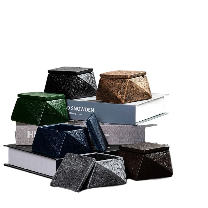 

Nordic Cement Ashtray Creative Home Living Room Ceramic Personality Trend Office with Lid Smoke Cylinder Fashion Smoking Tray