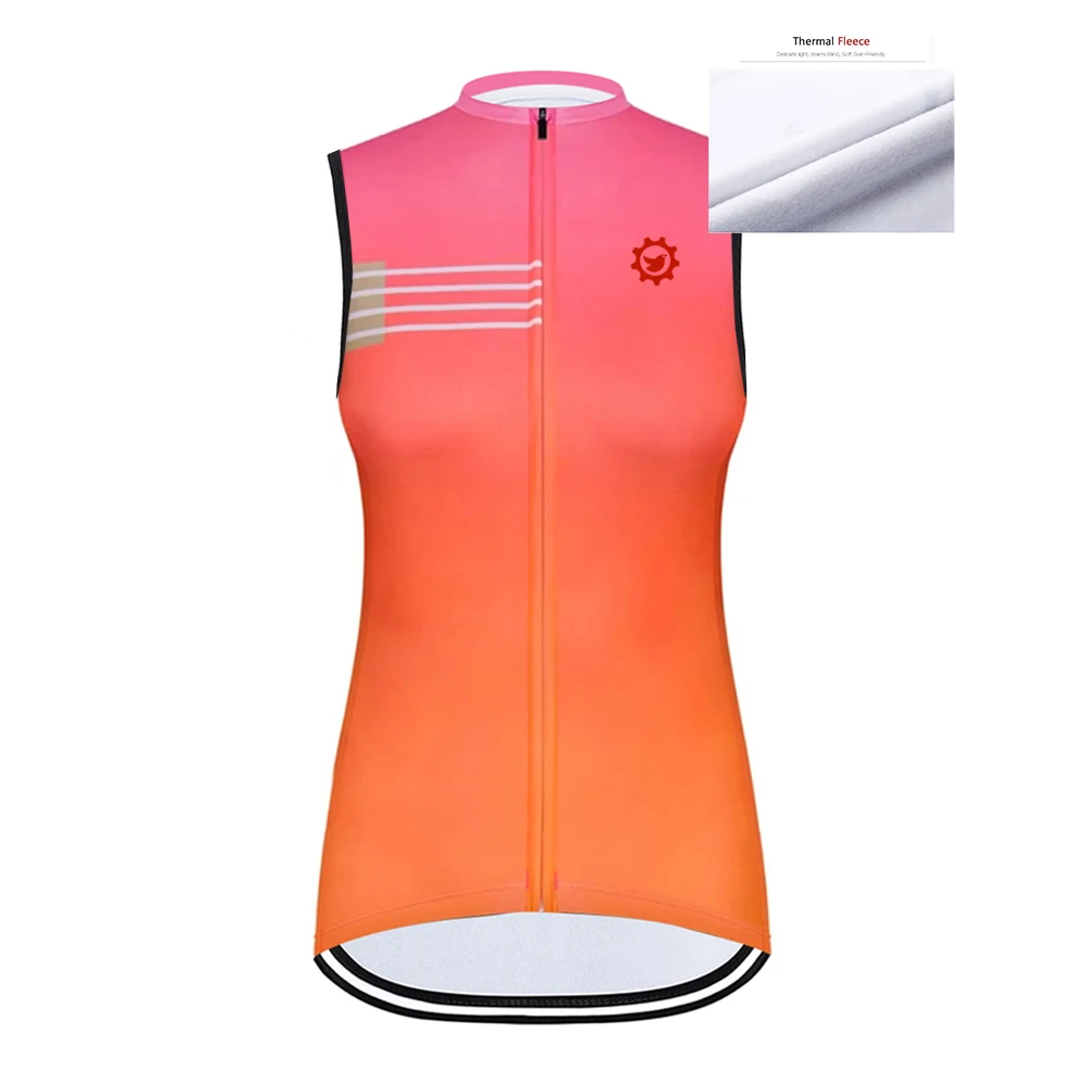 

Women Cycling Jersey Winter Pro Team Bike MTB Jersey Bicycle Sleeveless Vest Cycling Clothing Thermal Fleece Maillot Ciclismo