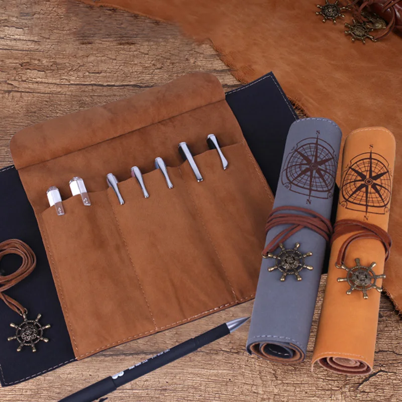 Милый школьный футляр карандаш в рулоне для девочек и мальчиков ретро ручек