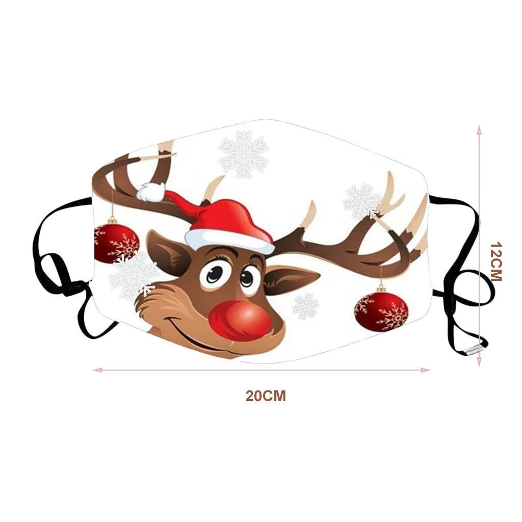 

5PCS Christmas Print Mask Breathable Reusable Protective Face Mask PM2.5 Activated Carbon Mouth Masks mascarilla reutilizable