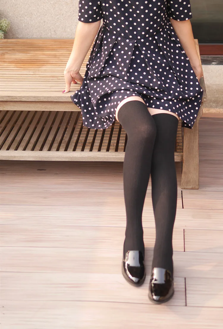 1 пара хлопковые однотонные модные пикантные теплые гольфы до бедра длинные