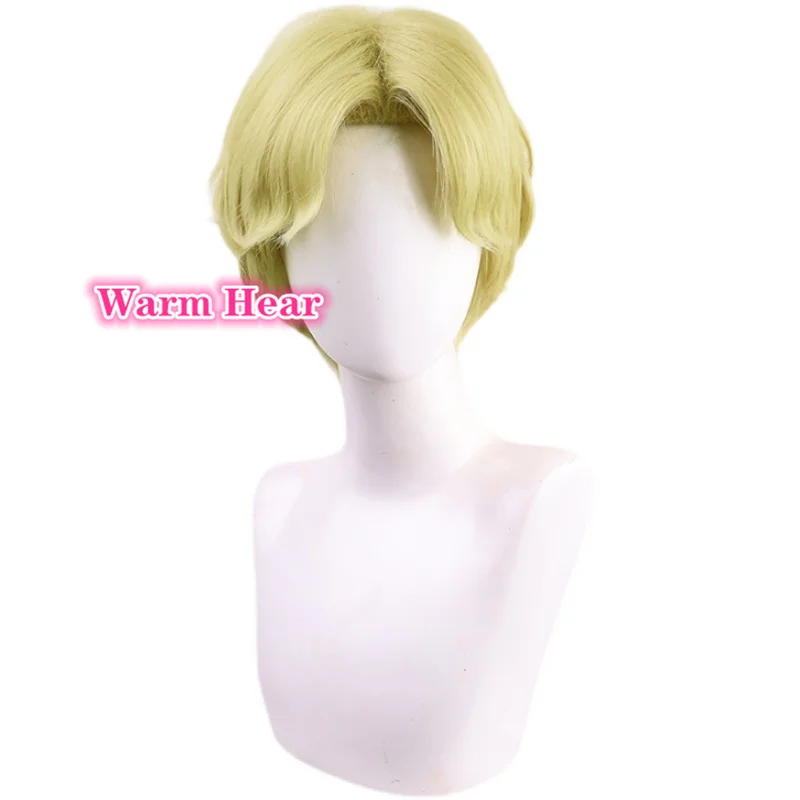 

Anime Attack on Titan The Final Season Zeke Jaeger Cosplay Middle Part Short Yellow Heat Resistant Synthetic Hair + a wig cap