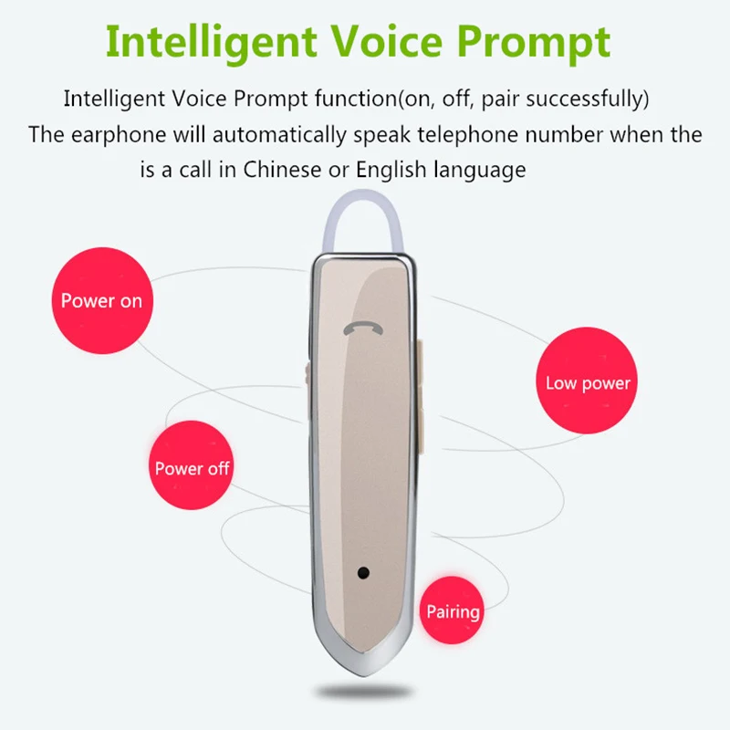 ANRY Bluetooth беспроводные деловые наушники Hands Free с микрофоном для офиса/бизнеса/тренировки/водителя/грузовика