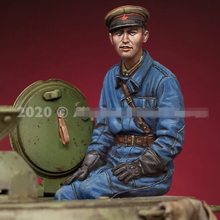 Модель из смолы 1/35 фигурка солдатика GK Русский Танк командир 2 фигурки военная