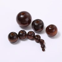 3 75pcslot dark brown wood bead round wooden craft jewelry accessories spacer beads for diy jewlery making supplies wholesale