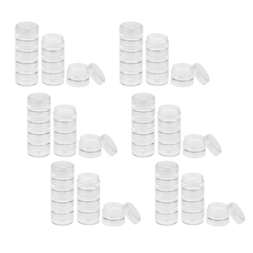 

30Box 5g Transparent Stackable Beads Storage Box Case Organizer for Gemstone