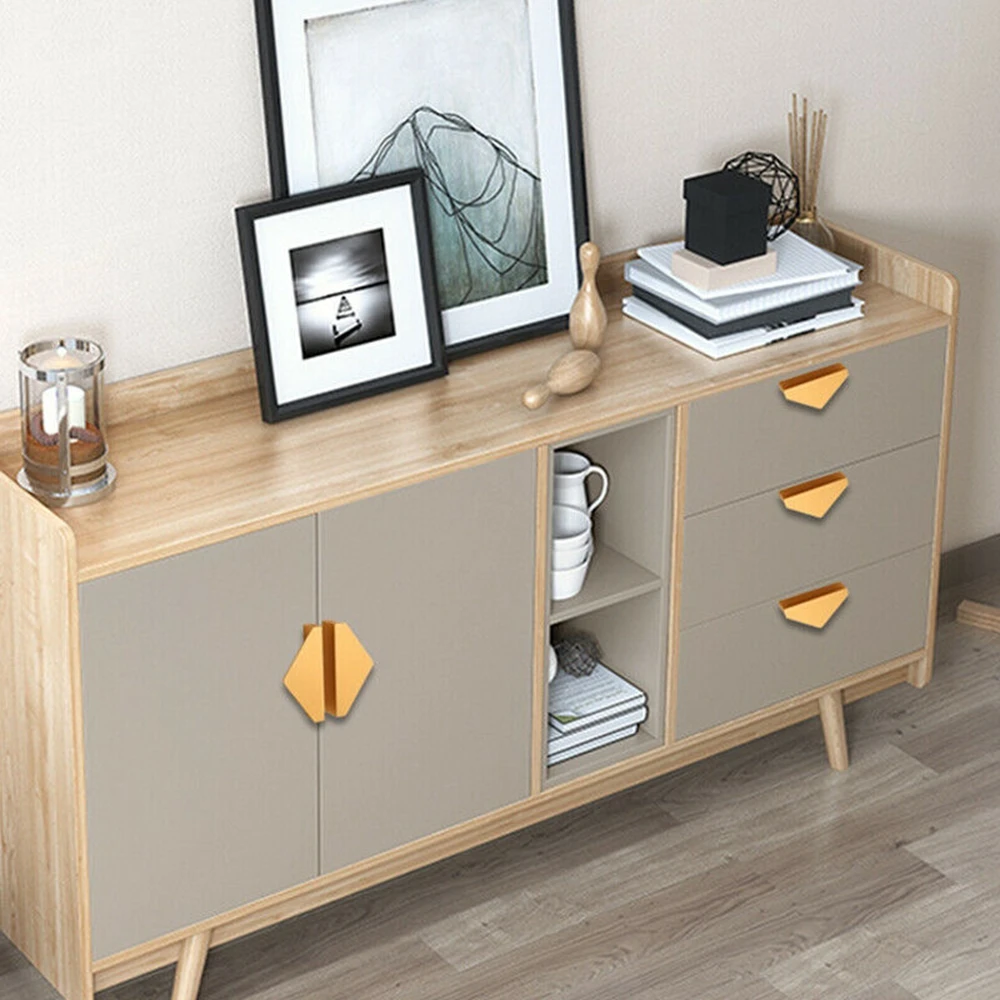 

Nordic Geometric Cabinet Drawer Pull Knob Space Aluminum Matte Black Golden Cupboard Handle Door Furniture Pull Handles