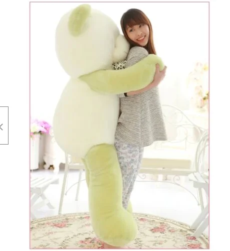 

63'' Big Green White Teddy Bear 1.6M Stuffed Animal Plush Toy Kid Birthday Gift 160Cm Stuffed Animals Plush Doll