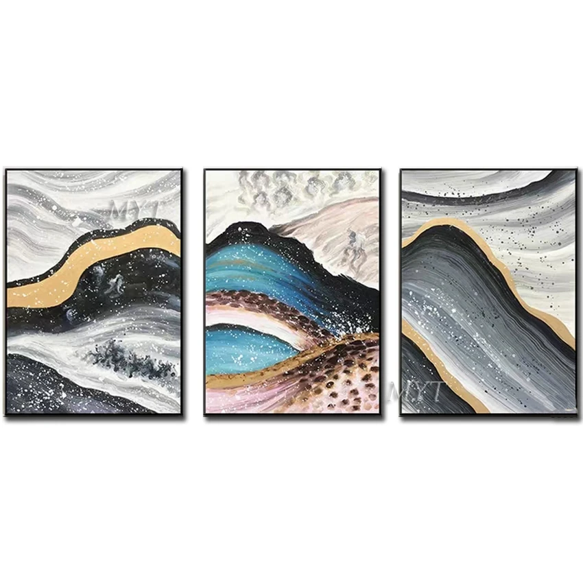 

Art Wall Unframed Hand Painted PictureOil Painting On Canvas Abstract Modern Home Wall Decor Palette Picture for Living Room