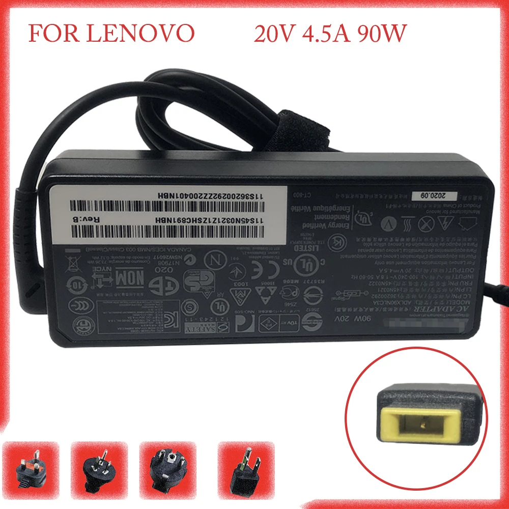 Оригинальный 20V 4.5A адаптер переменного тока зарядное устройство для ноутбука Lenovo