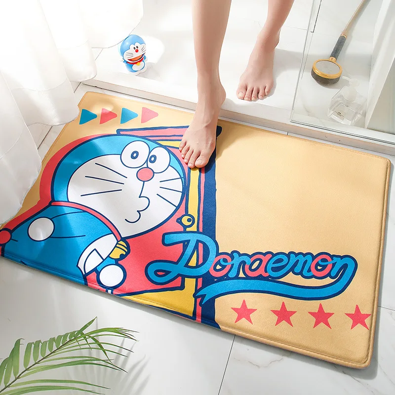 

Bathroom Doraemon Bathroom Thickened Cartoon Floor Mat Door Mat Home Bedroom Toilet Water Absorbable Anti-slip Mat Foot Mat