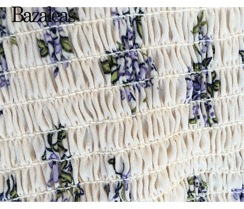 Женская эластичная блузка Bazaleas Элегантная с цветочным принтом топы и блузки