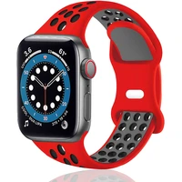 apple watch band 44mm 42mm 40mm 38mm ladies sports silicone red strap red waterproof and breathable summer gift watch bracelet