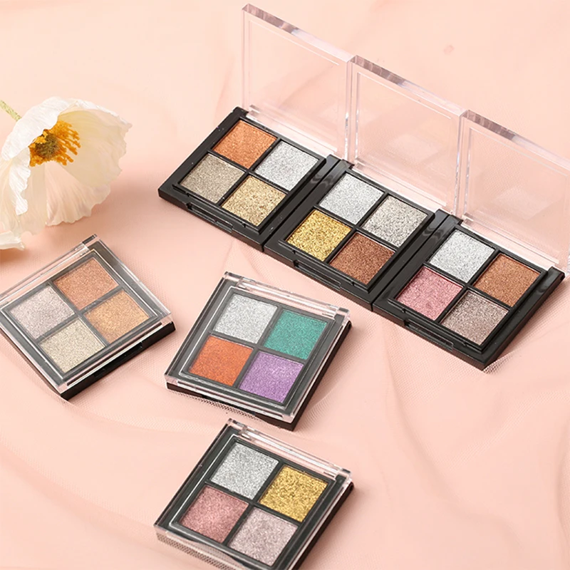 O.R.I Four Color Solid Mirror Nail Powder Holographic Decoration Manicure Tool Set Glitter Aurora Chrome Nail Pigment Powder