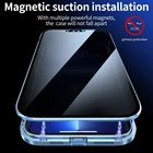 Магнитный чехол с полной защитой 360 градусов для iPhone 13, 12, Mini, 11 Pro, XS, Max, XR, X, 7, 8 Plus, двухсторонний стеклянный поглощающий конфиденциальность чехол