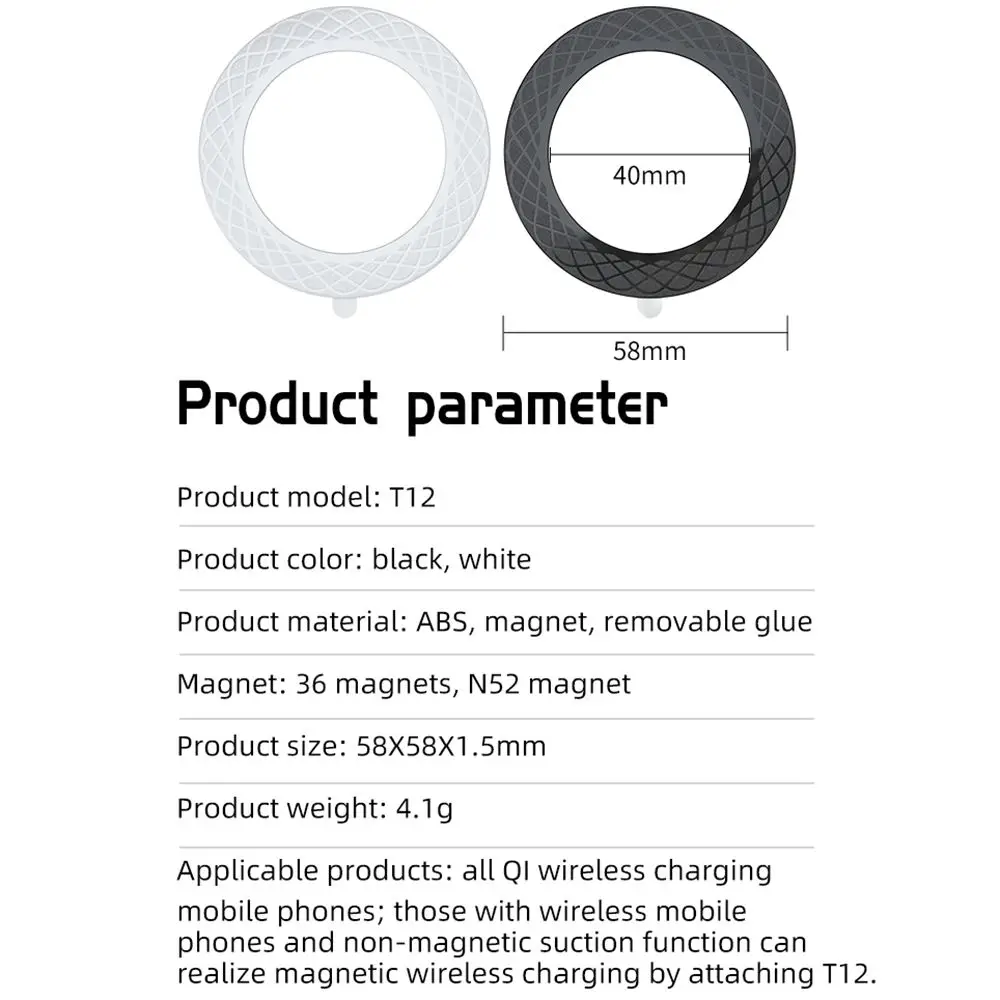 strong magnetic plate for magsafe wireless charger car mount holder makes android qi phone iphone connects and charges perfectly free global shipping