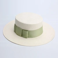 2021 summer fashion flat top japanese paper straw hat flat brimmed hat childrens sun shading banquet wedding hat wholesale