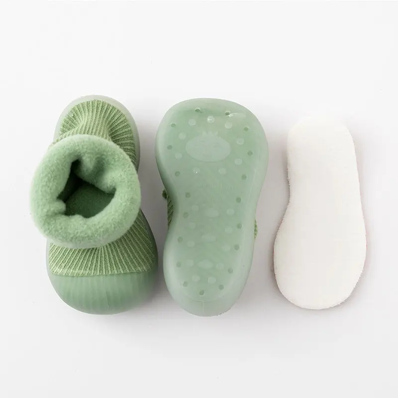 

Toddler Kids Knitted Floor Socks Shoes with Rubber Soles Infant Anti-Slip Indoor Shoe Socks For Newborn Baby