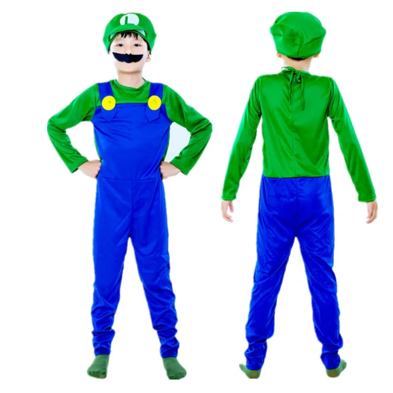 Детский Косплей супер костюм Братья Луиджи Брос сантехники маскарадный для