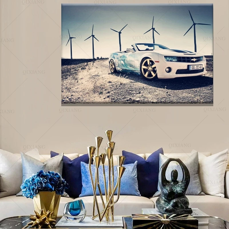 Современная живопись обои Camaro суперкар плакаты и принты холст настенное