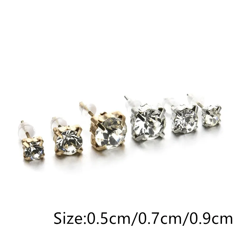 9 пар смешанных Размеры белый Цвет квадратные серьги гвоздики из циркония